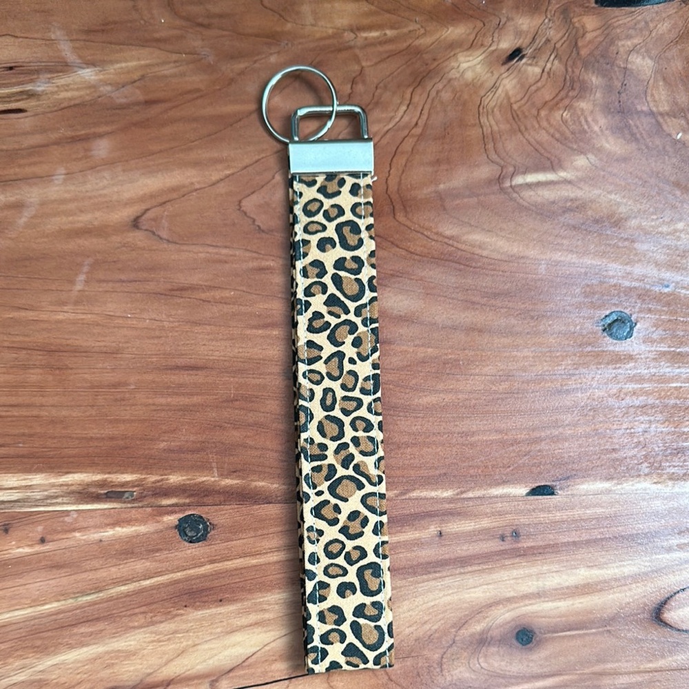 Handmade Leopard Print Key Fob Wristlet | Gift for Her | Animal Print Wristlet